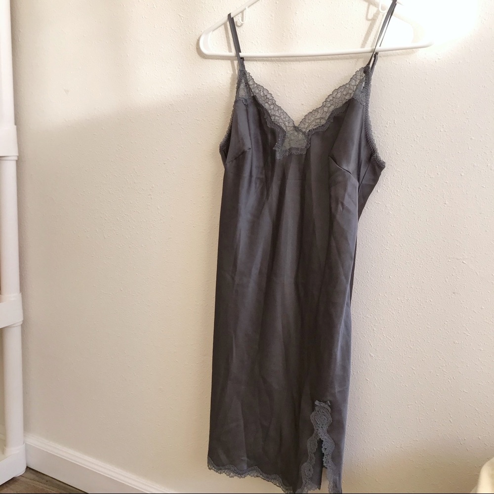 Victoria Secret Grey Lace Slip
